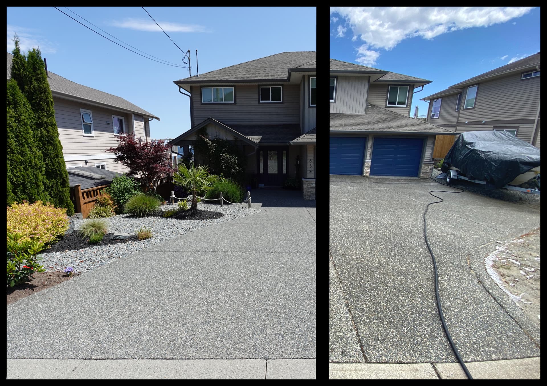 Driveway sealing before and after